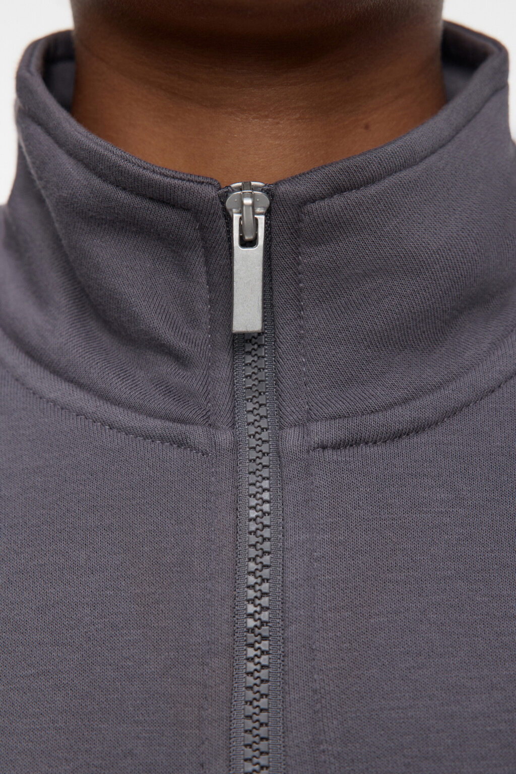 Толстовка домашняя хлопковая с воротником на молнии - цвет серый - 5