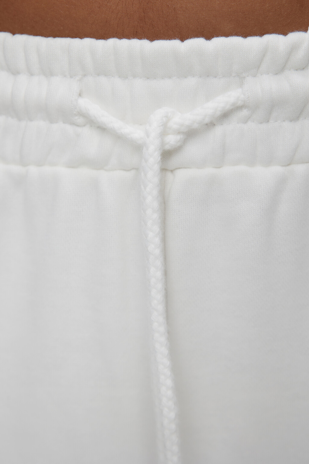 Брюки домашние хлопковые с поясом на завязках - цвет белый - 5