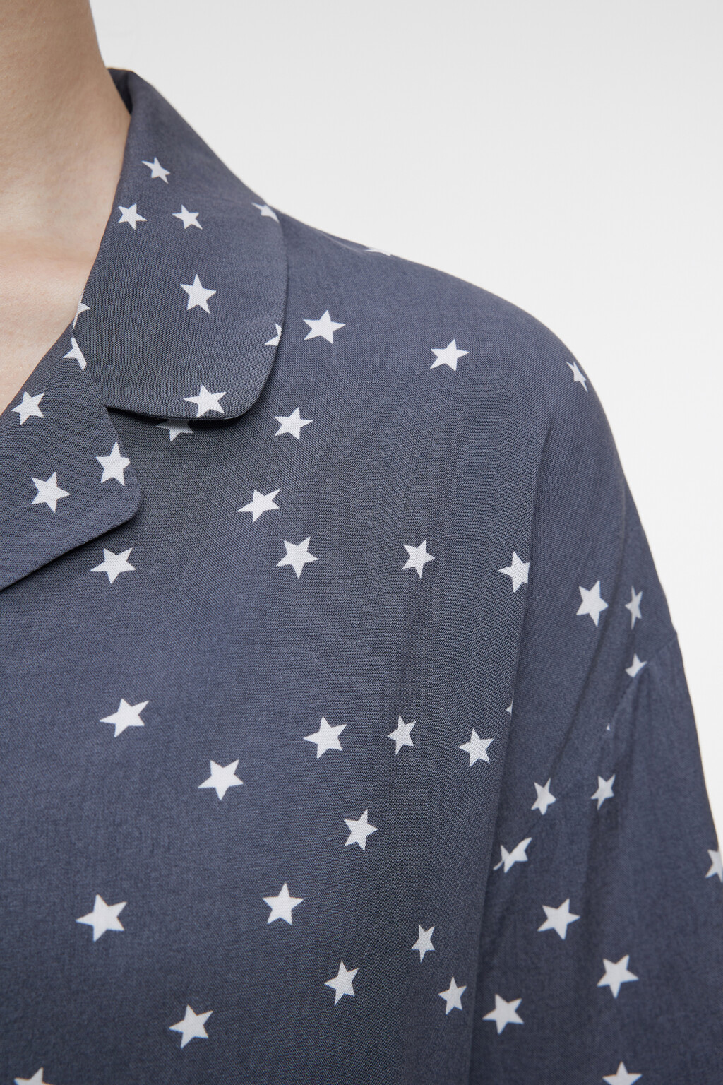 Блузка домашняя вискозная с короткими рукавами - цвет белый - 6