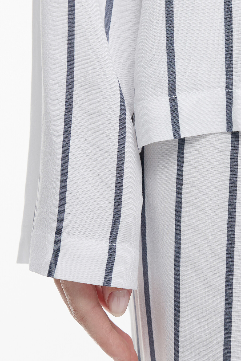 Блузка домашняя вискозная с длинными рукавами - цвет серый - 7