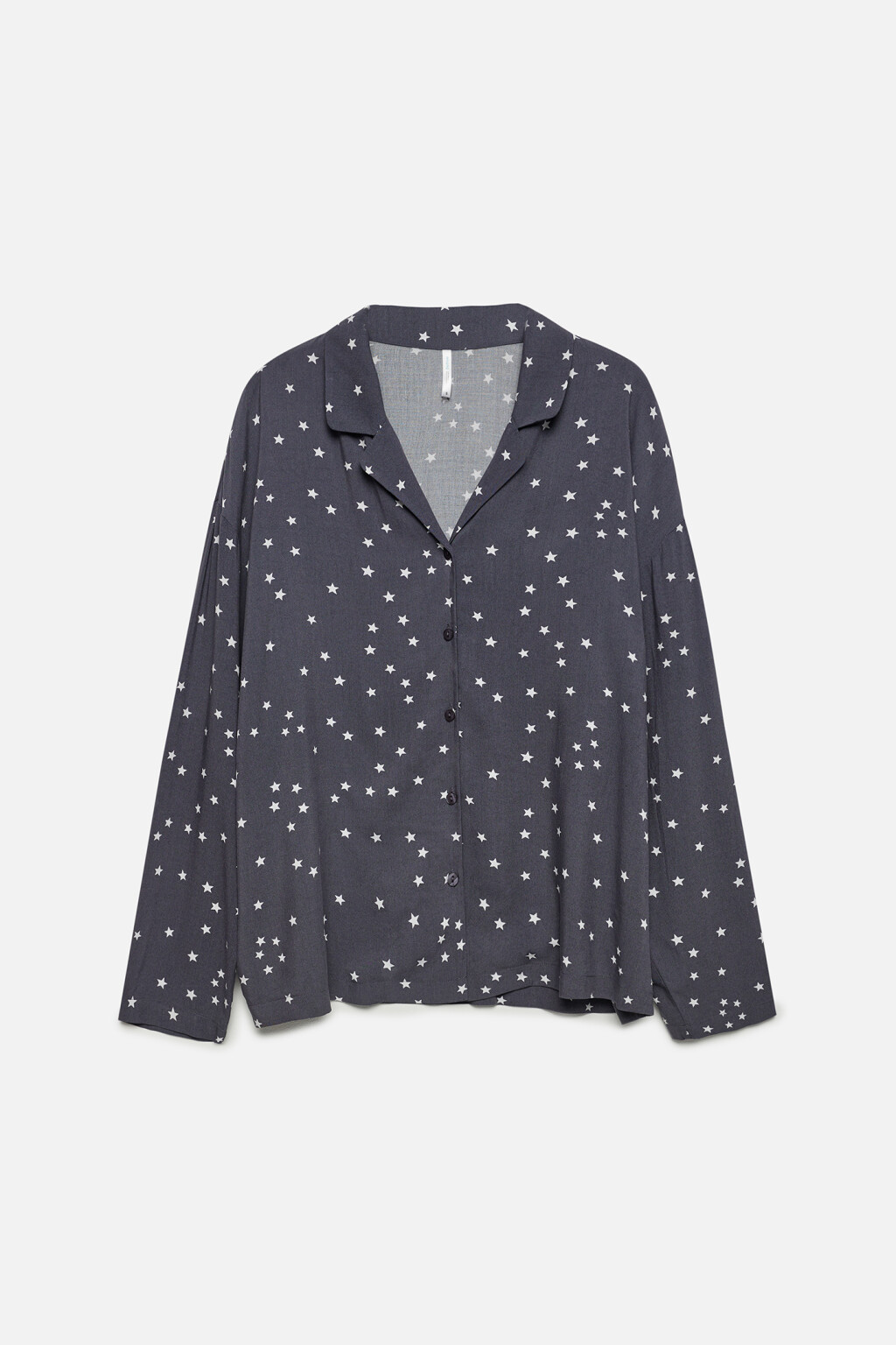 Блузка домашняя вискозная с длинными рукавами - цвет белый - 8