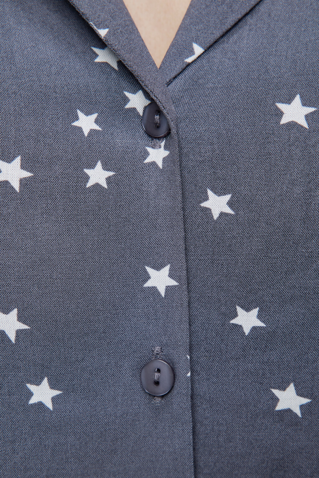 Блузка домашняя вискозная с длинными рукавами - цвет белый - 5