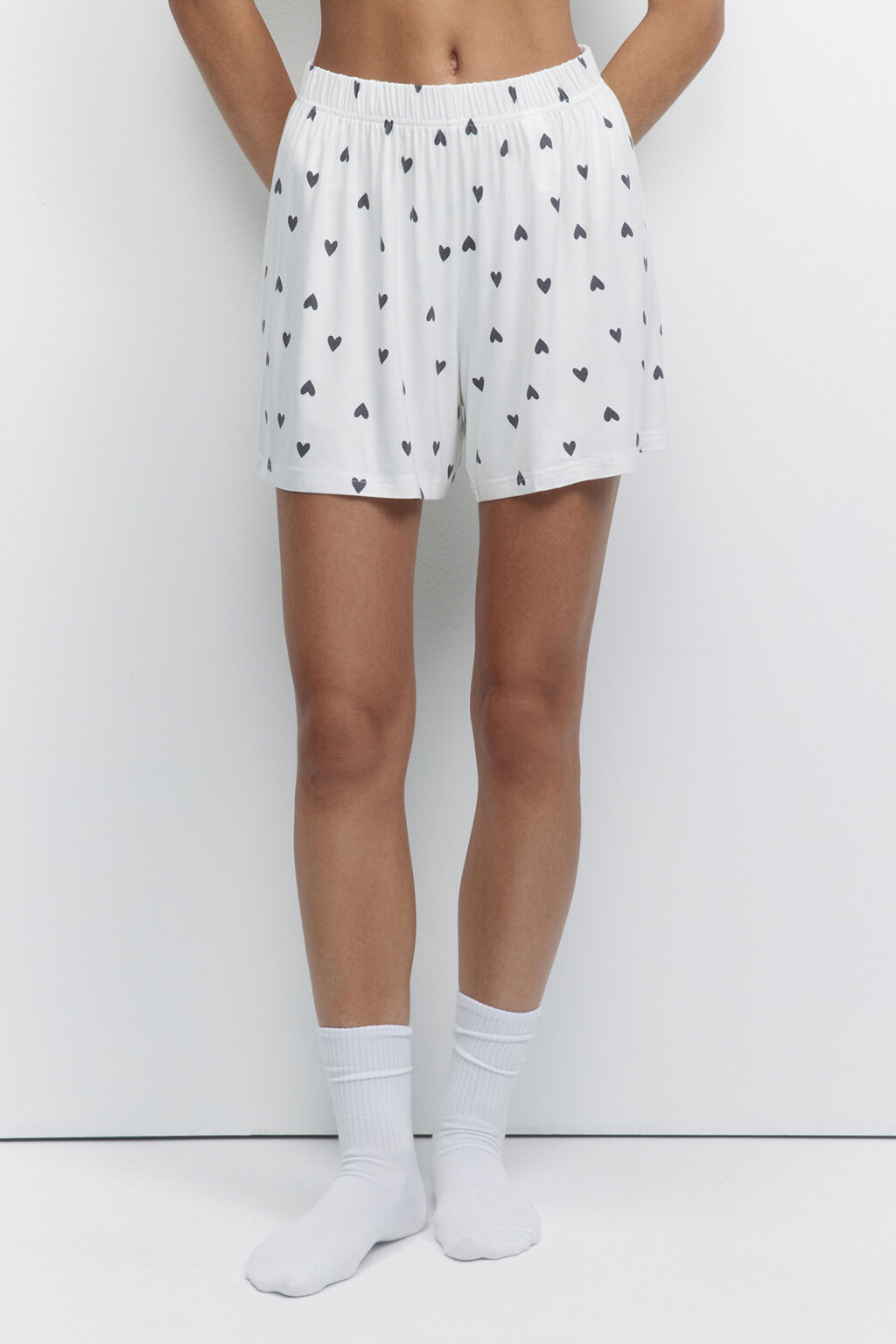 Шорты домашние вискозные свободного кроя - цвет серый - 1