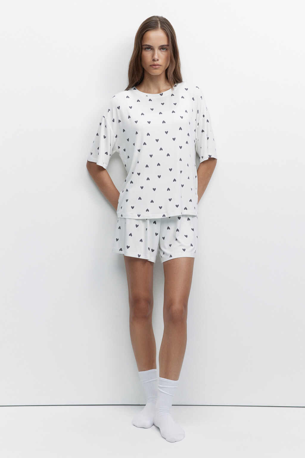 Шорты домашние вискозные свободного кроя - цвет серый - 4