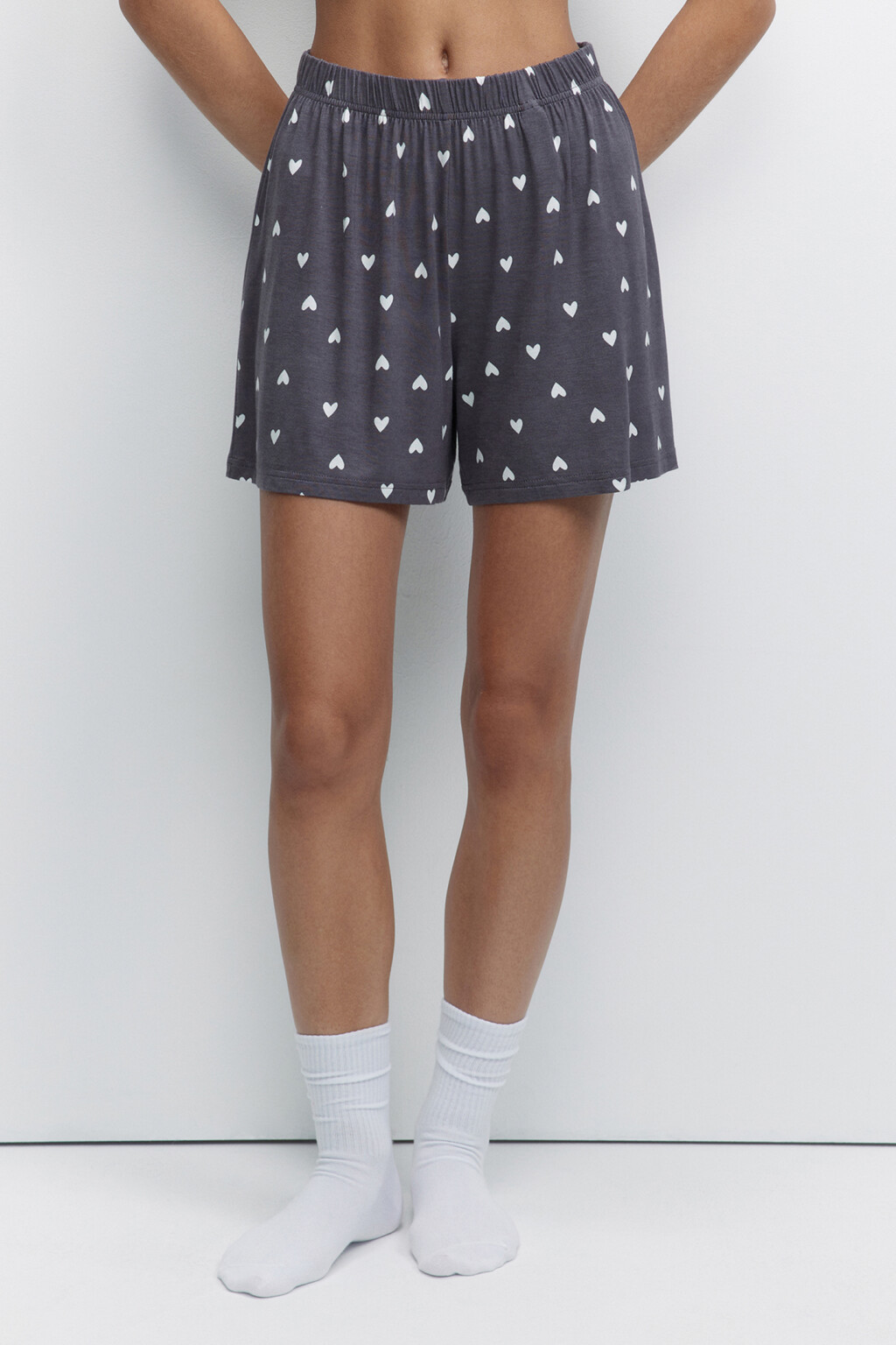 Шорты домашние вискозные свободного кроя - цвет белый - 2