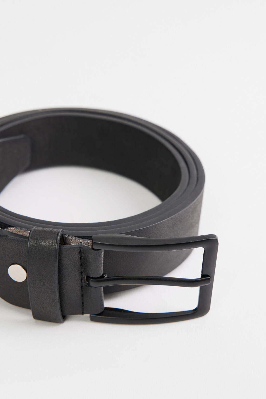 Ремень брючный с квадратной пряжкой - цвет черный - 3