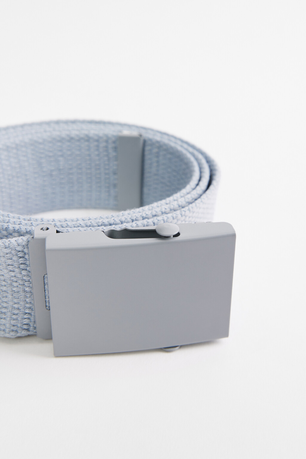 Ремень брючный текстильный с металлической пряжкой - цвет серый - 2