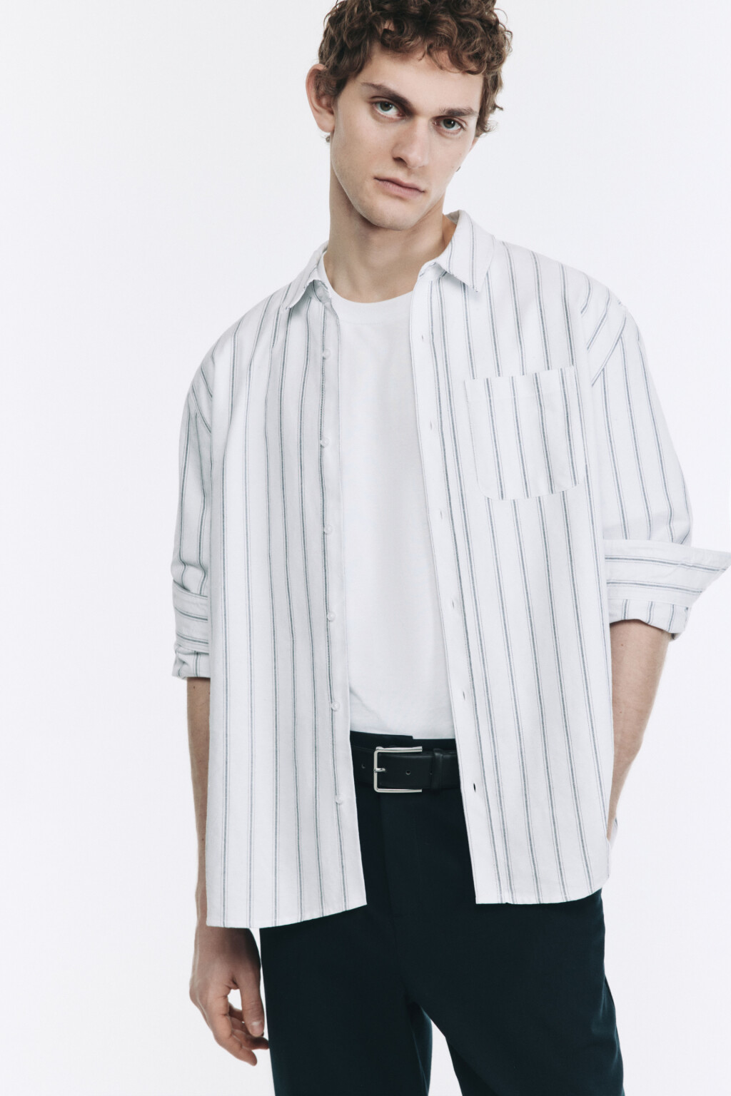 Ремень брючный широкий из искусственной кожи - цвет черный - 2