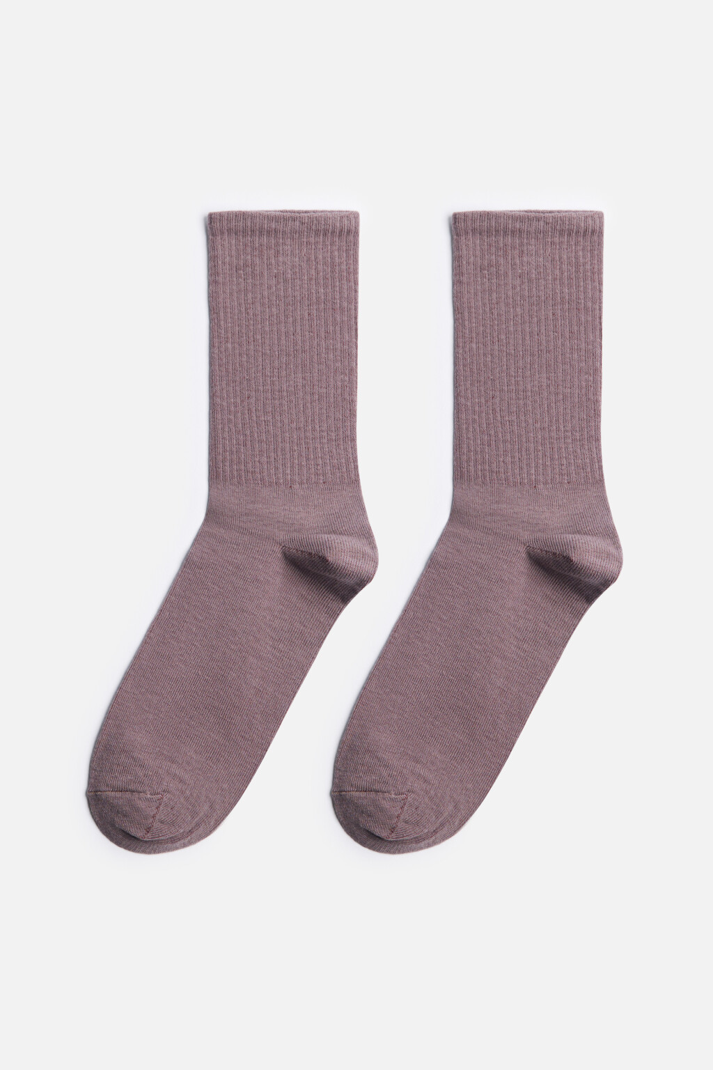 Носки высокие хлопковые однотонные - цвет розовый - 1