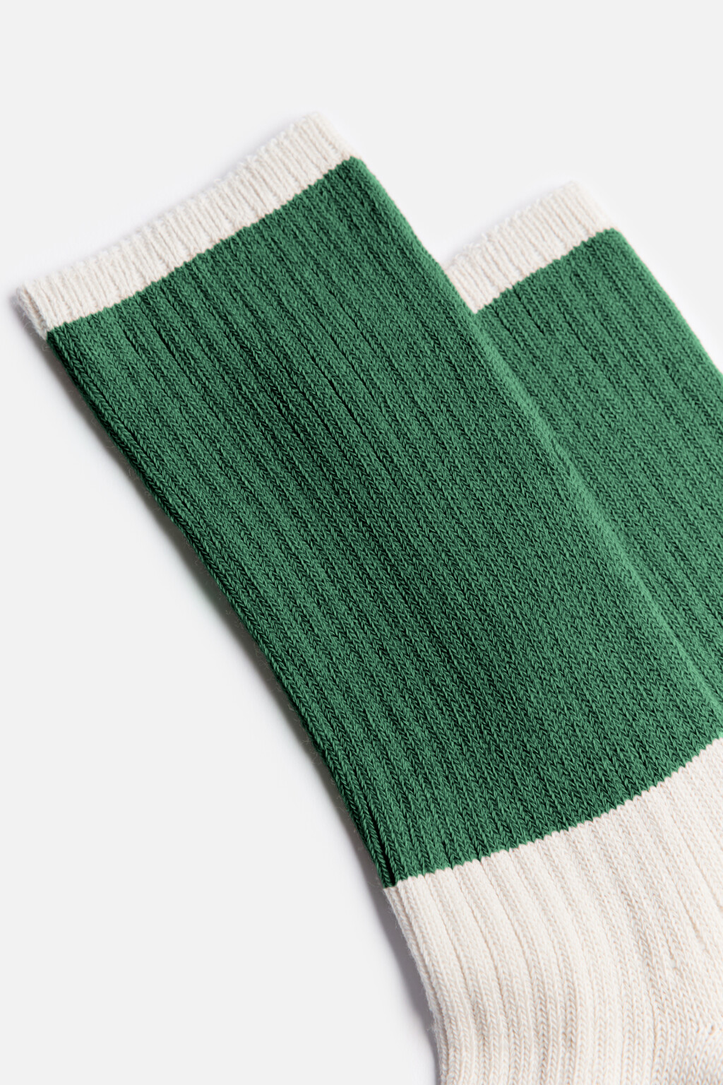 Носки высокие хлопковые с полоской - цвет зеленый - 2