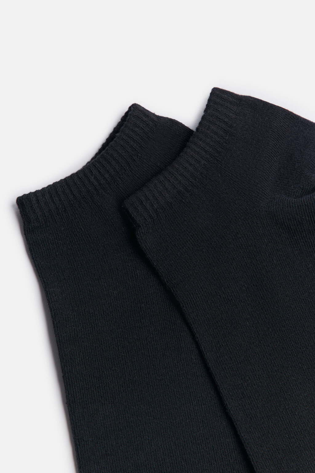 Носки короткие хлопковые с полосками - цвет черный - 2