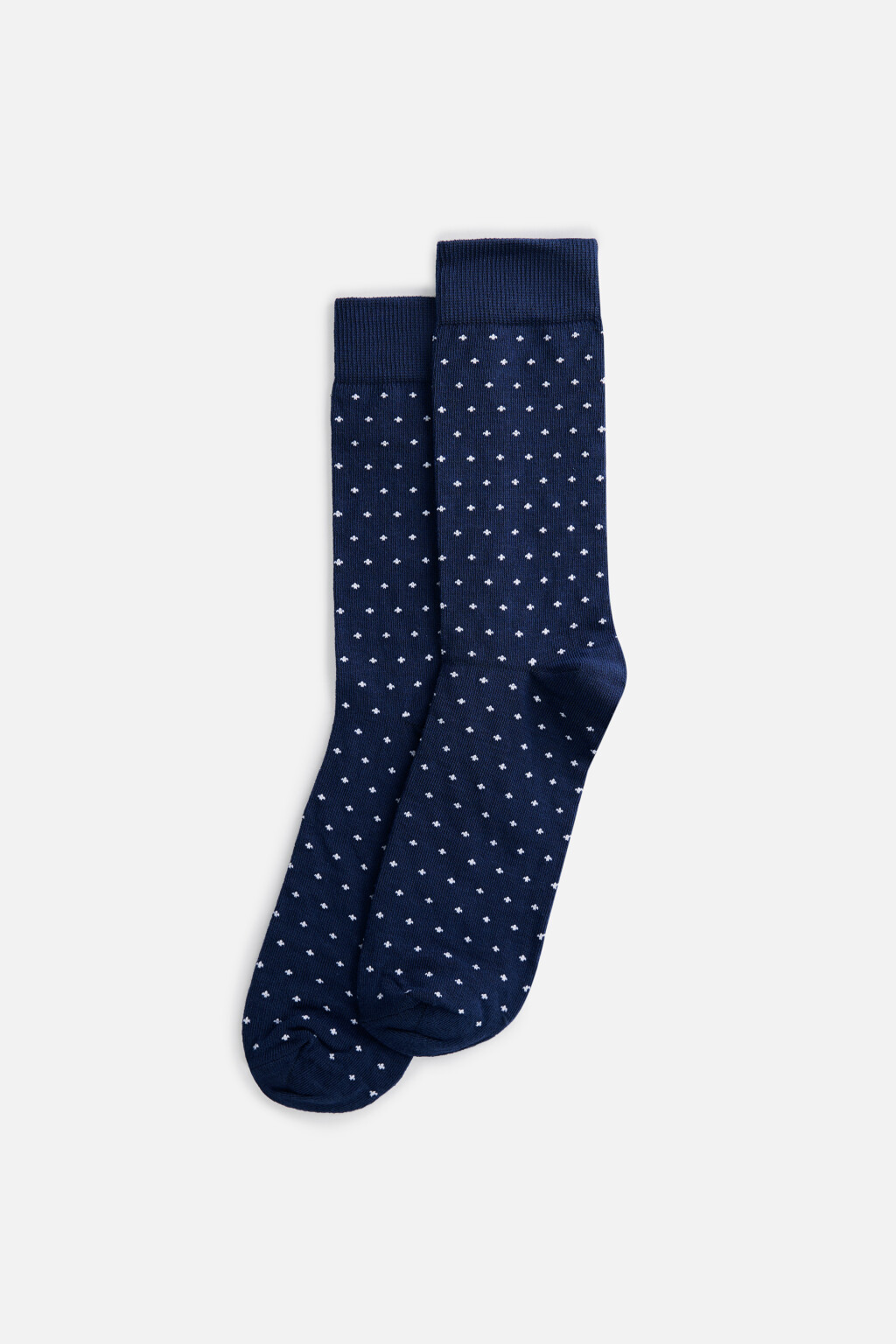 Носки высокие хлопковые в горошек - цвет синий - 1