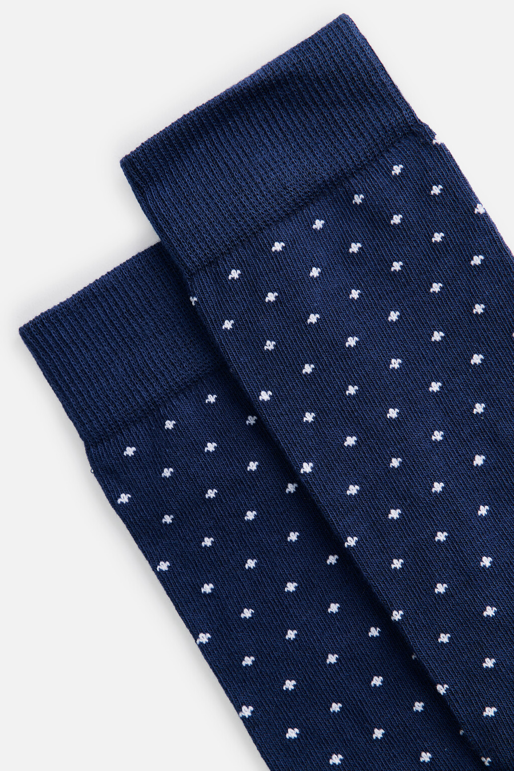 Носки высокие хлопковые в горошек - цвет синий - 2