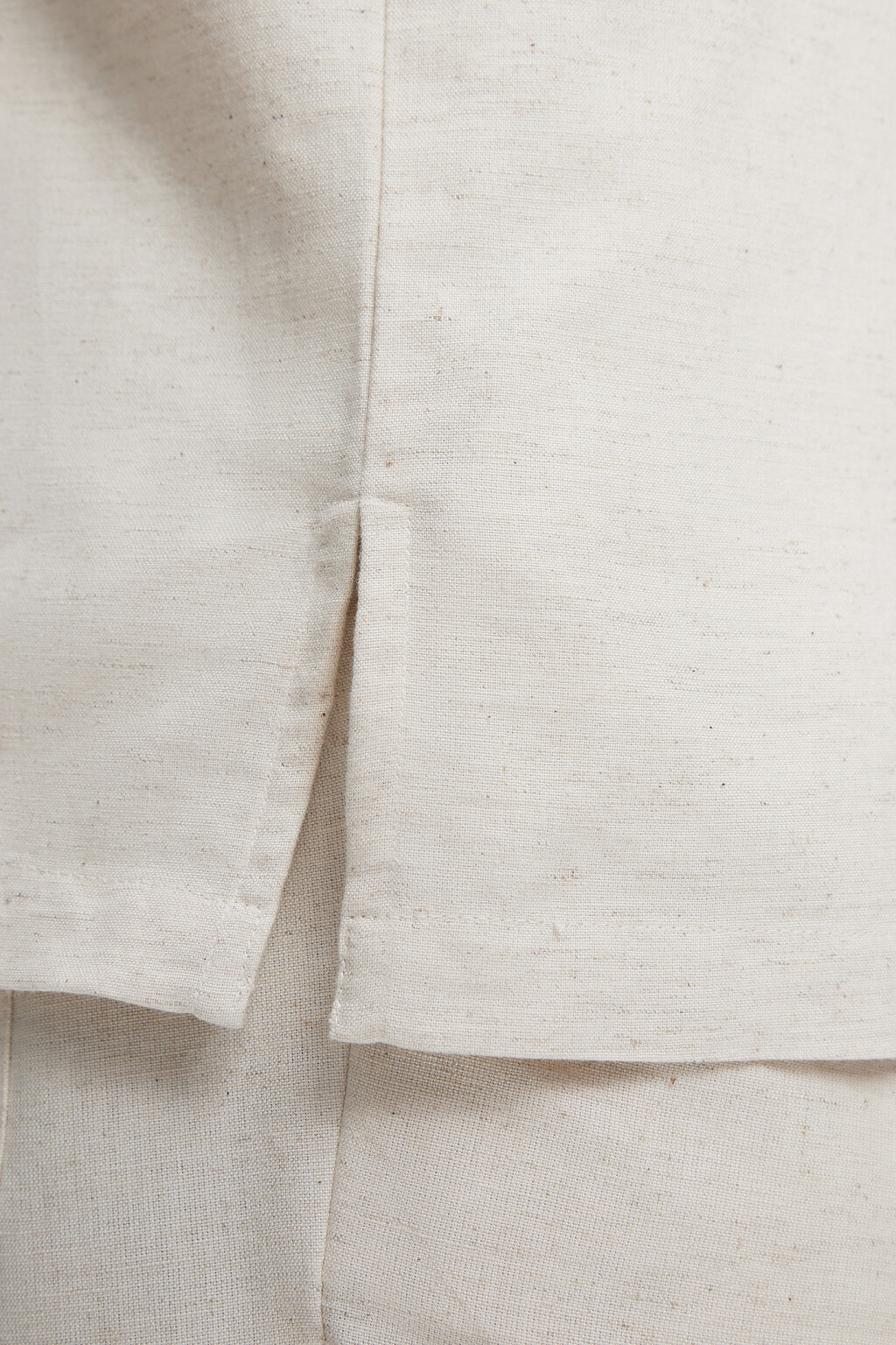 Рубашка прямая льняная с воротником-стойкой - цвет бежевый - 7
