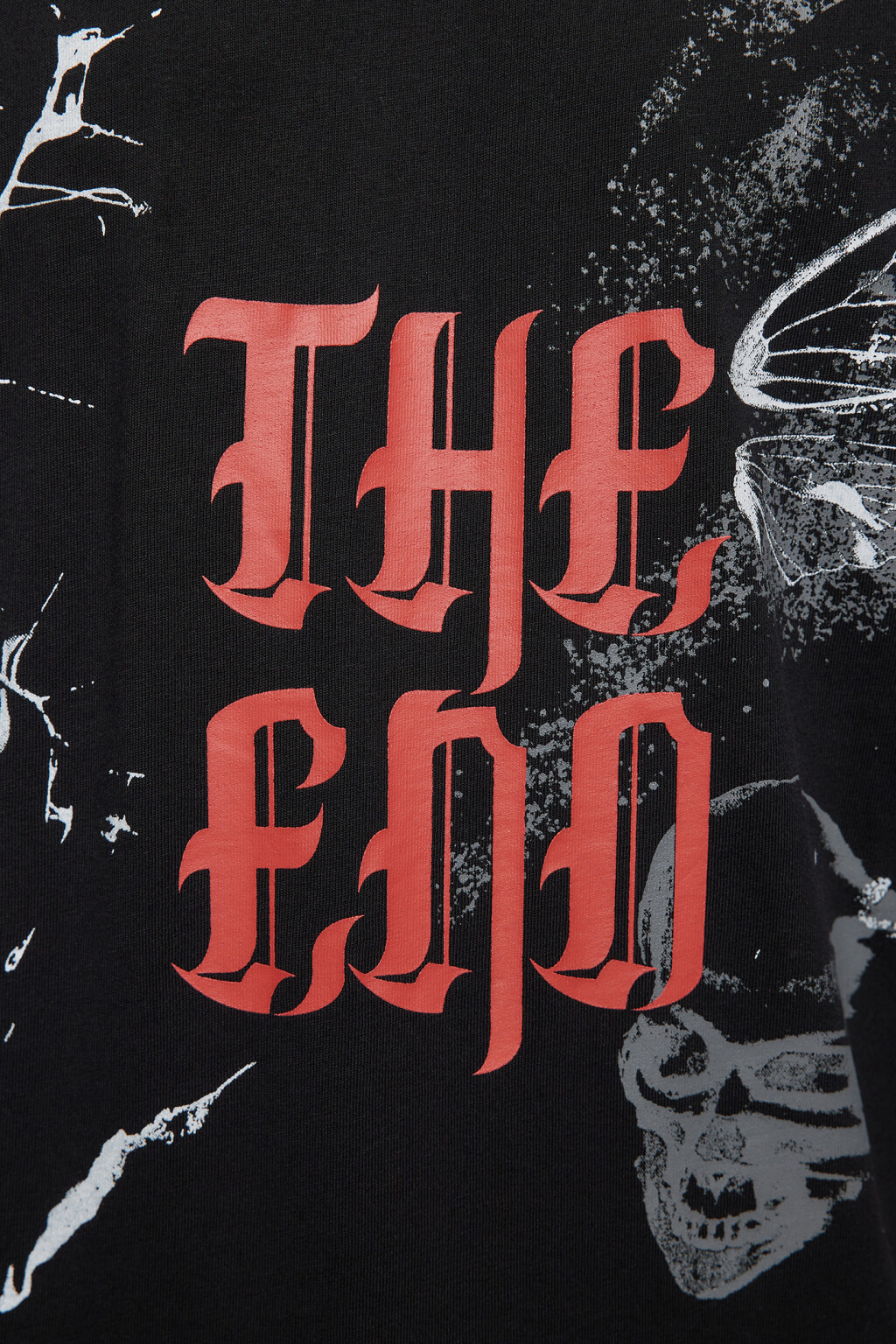 Майка oversize хлопковая с принтом с черепами - цвет черный - 6