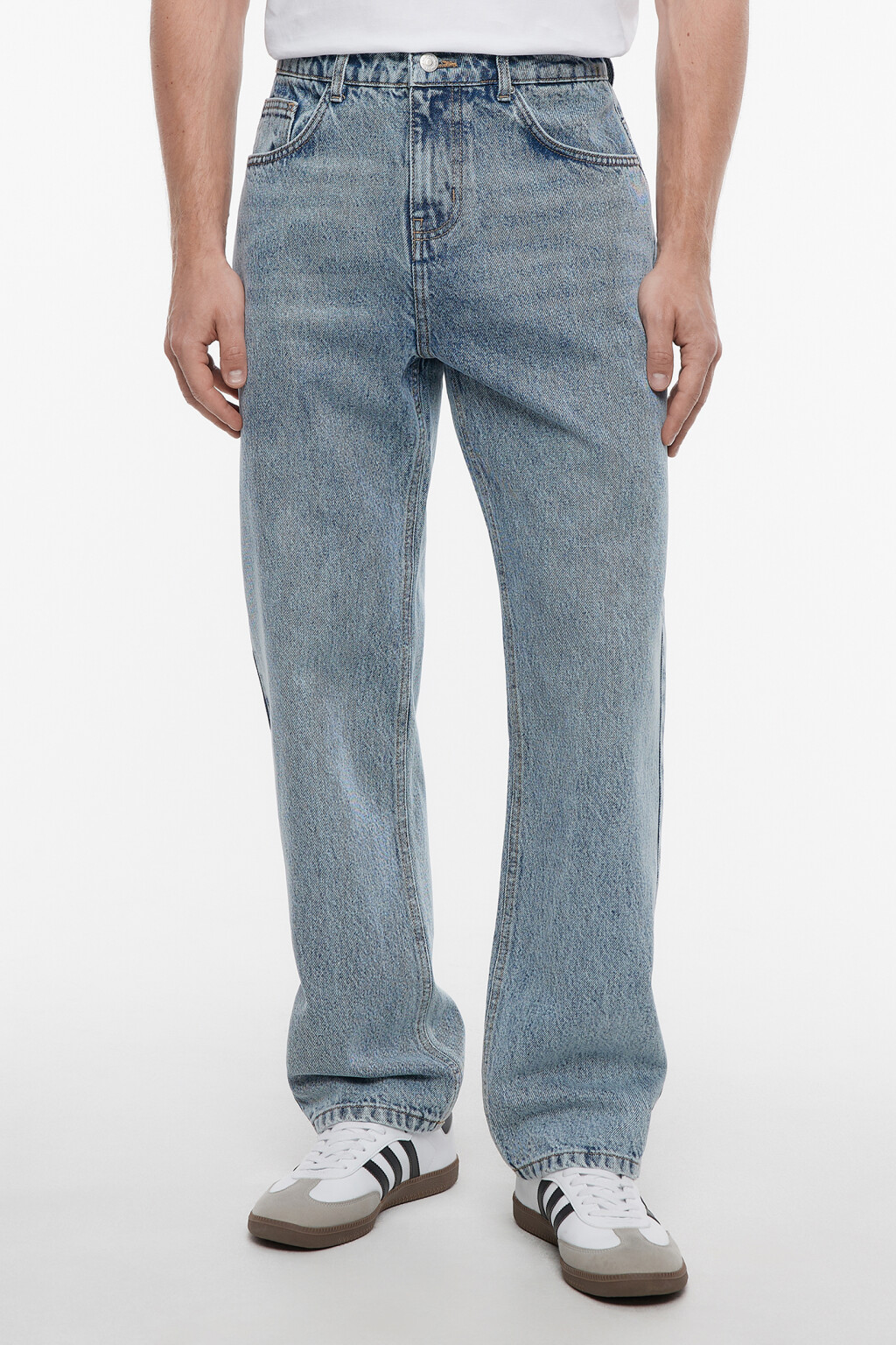 Джинсы прямые классические со средней посадкой - цвет голубой - 2