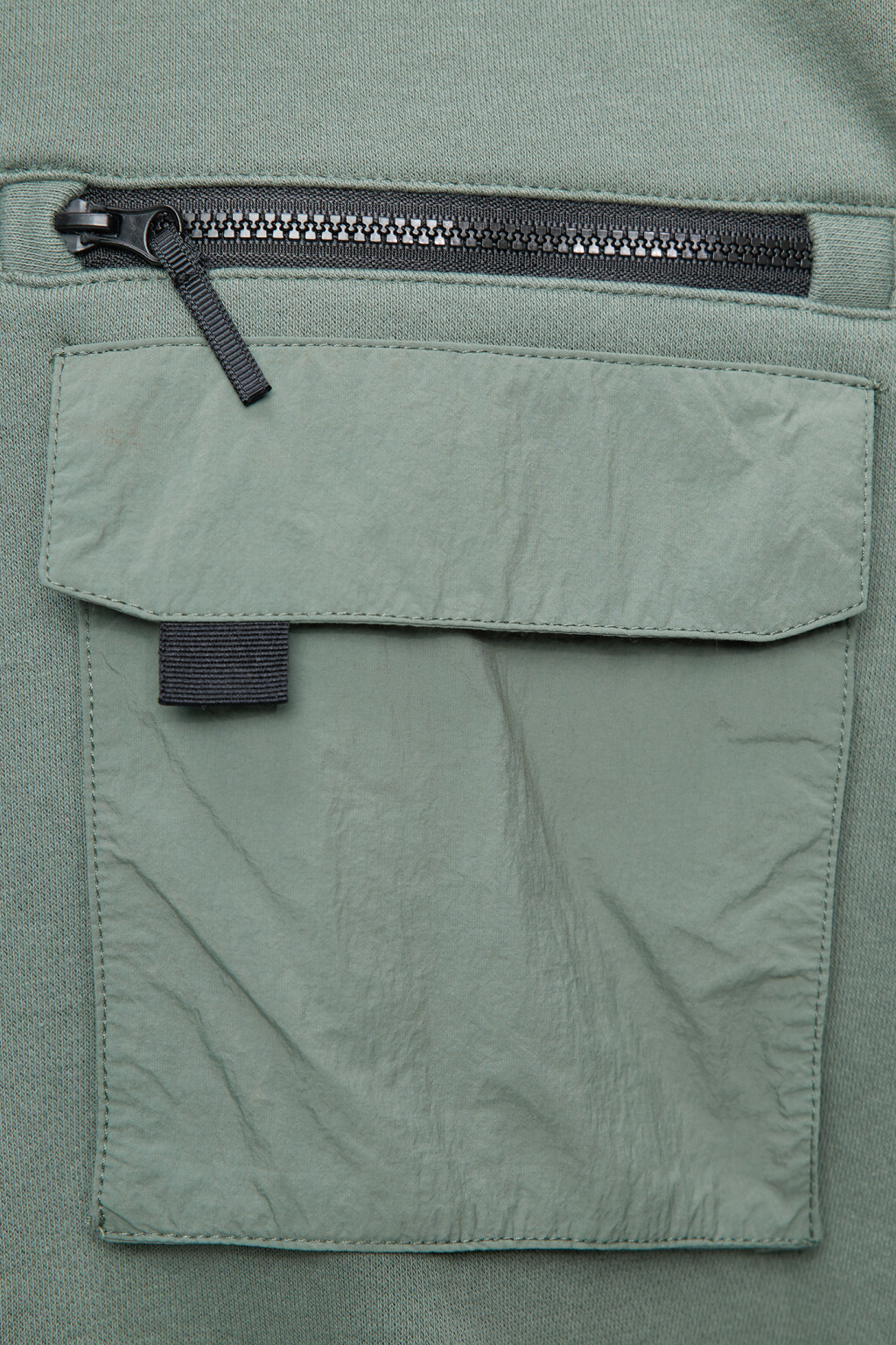 Свитшот хлопковый с накладным карманом на груди - цвет зеленый - 6