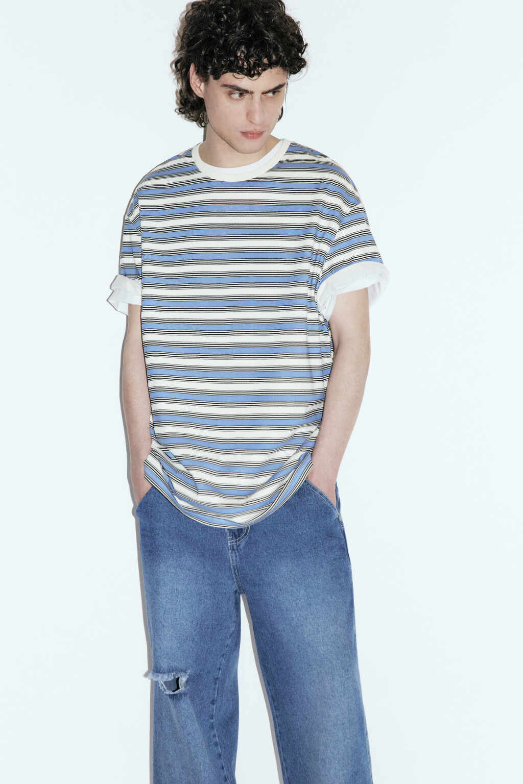 Футболка oversize хлопковая удлиненная - цвет белый - 1