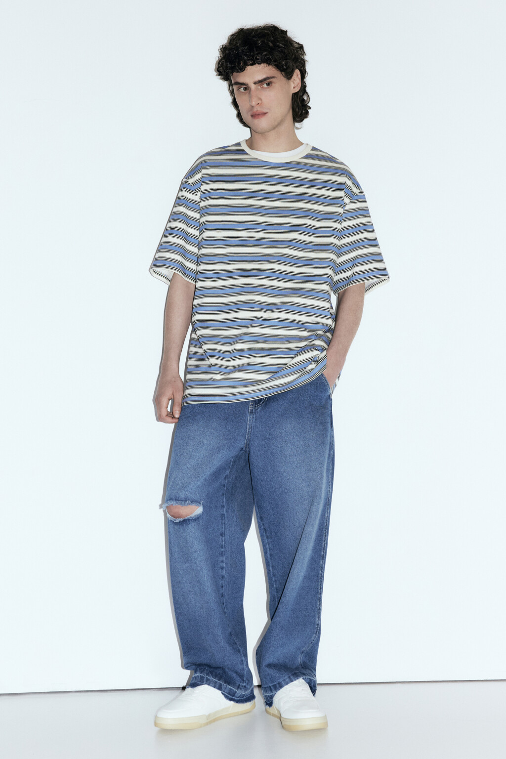 Футболка oversize хлопковая удлиненная - цвет белый - 5