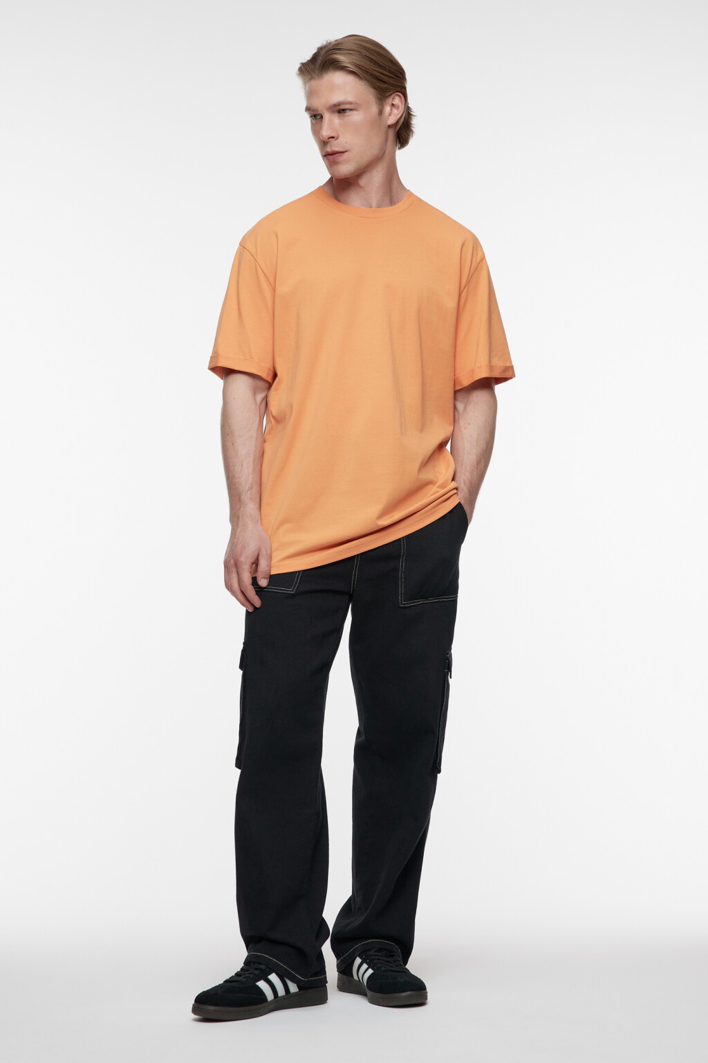 Футболка oversize хлопковая удлиненная - цвет оранжевый - 1