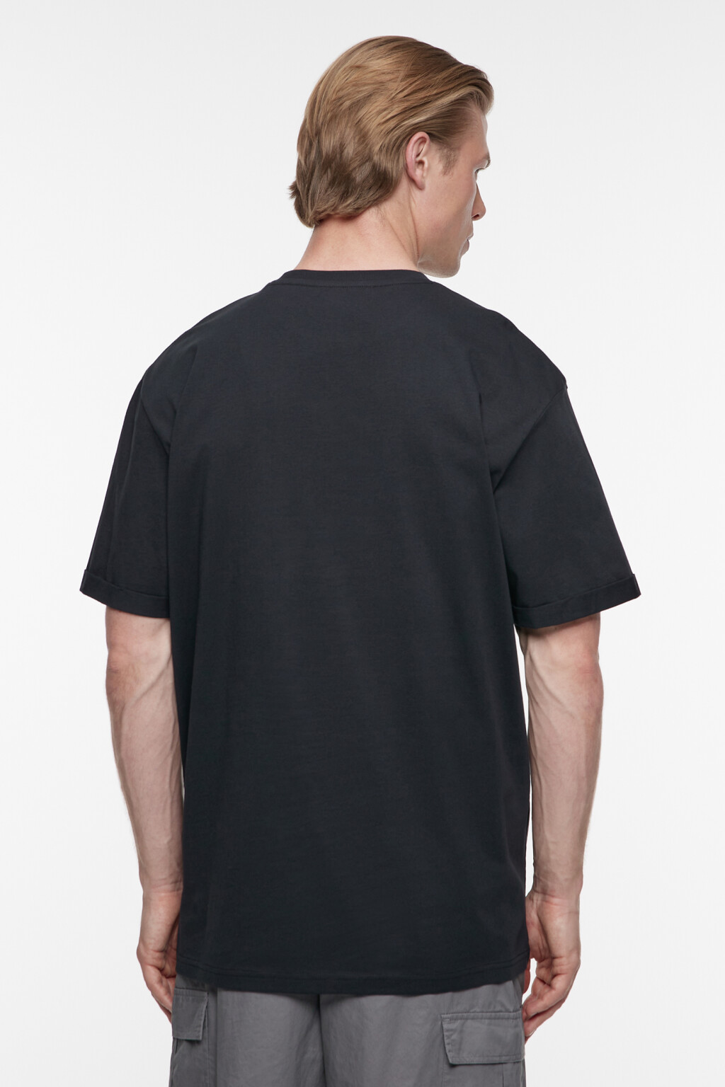 Футболка oversize хлопковая удлиненная - цвет черный - 3