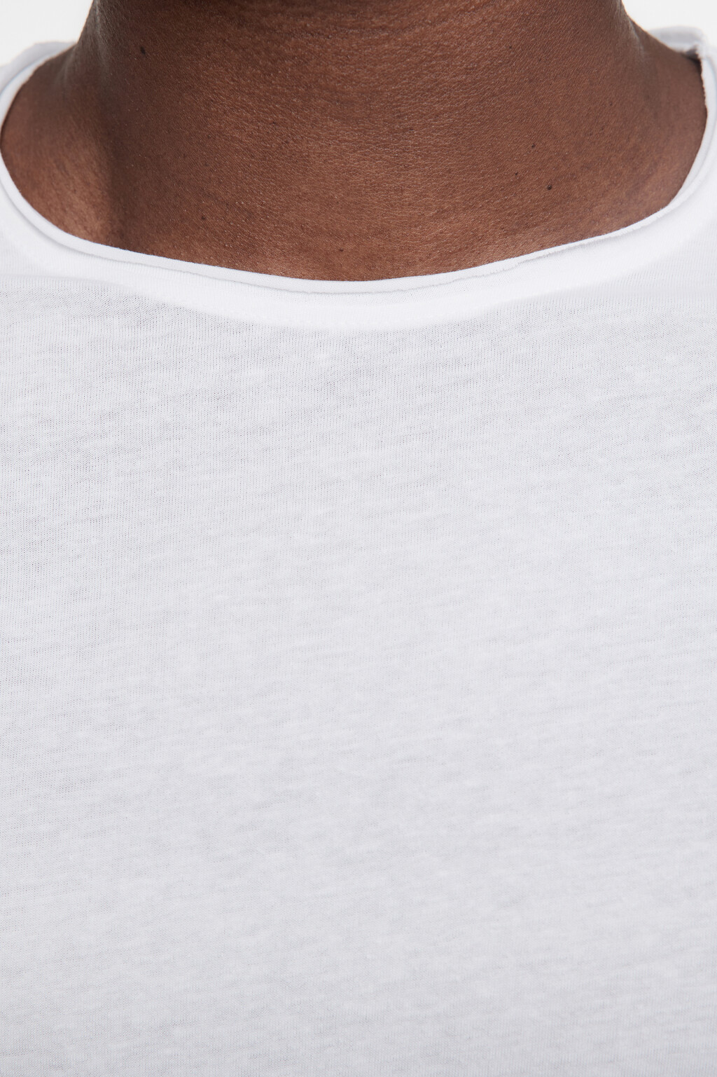 Футболка прямая хлопковая однотонная - цвет белый - 5