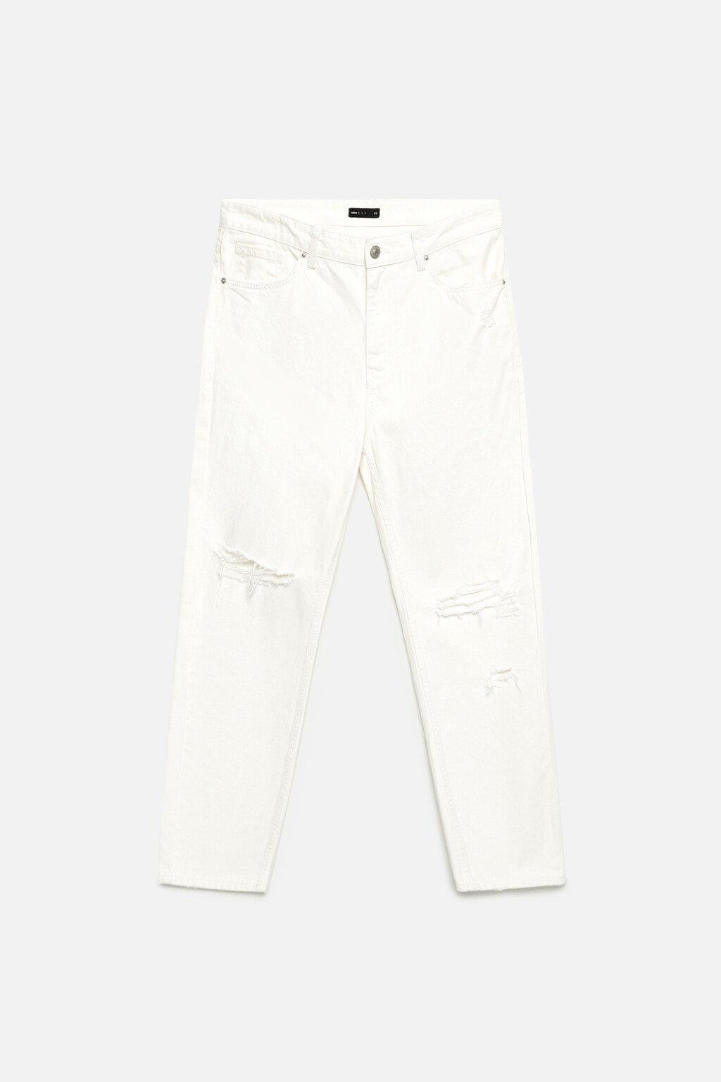 Джинсы slim зауженные с рваными коленями - цвет белый - 7