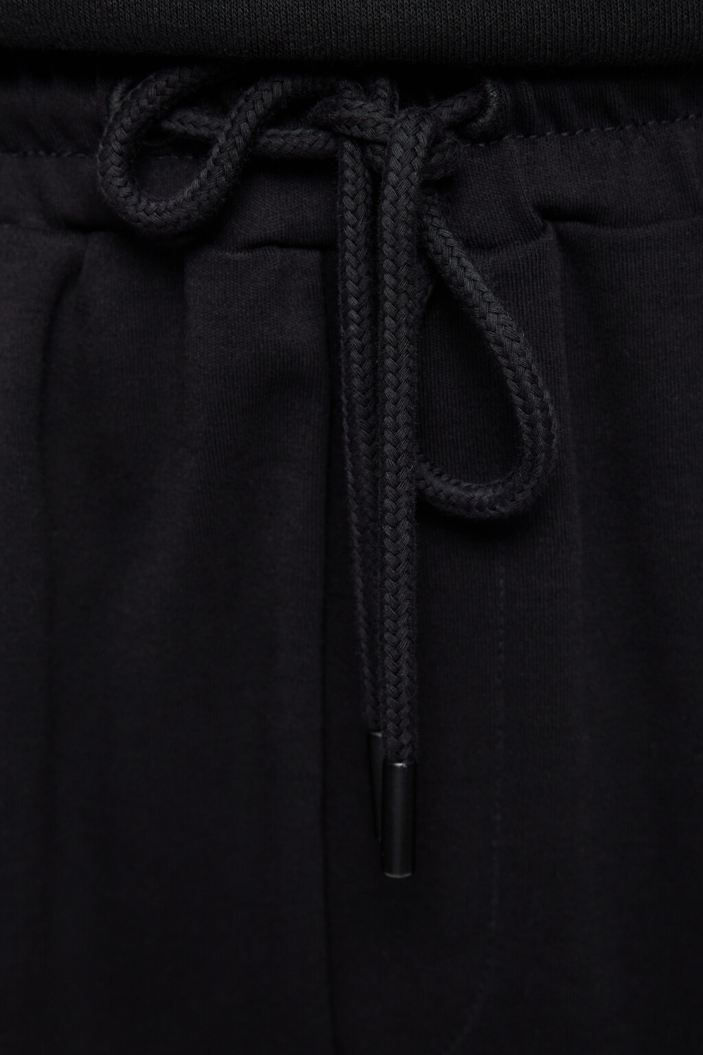 Шорты хлопковые с поясом на завязках и принтом - цвет черный - 5