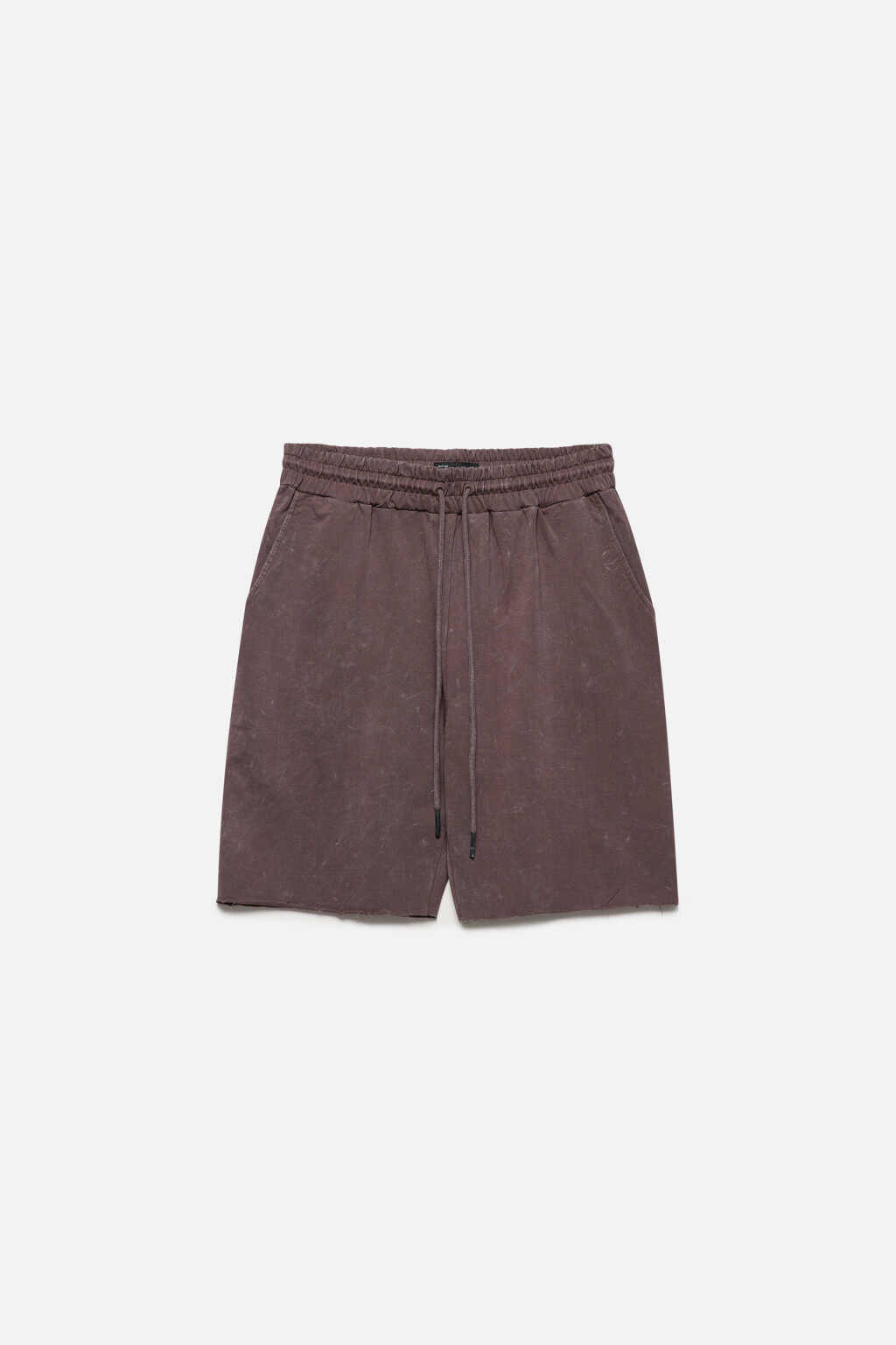 Шорты прямые хлопковые с обрезанными краями - цвет серый - 8