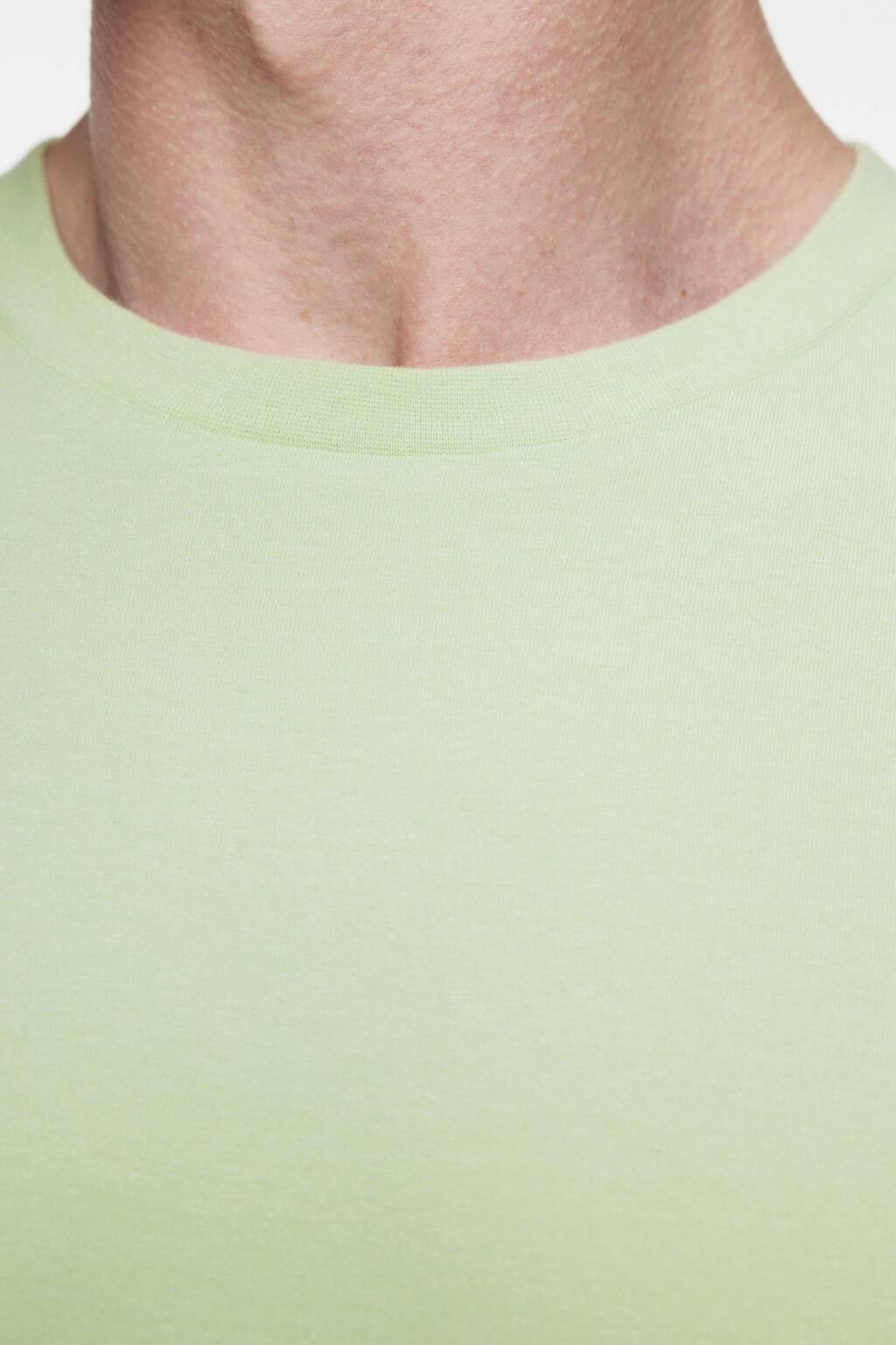 Футболка прямая хлопковая однотонная - цвет зеленый - 5