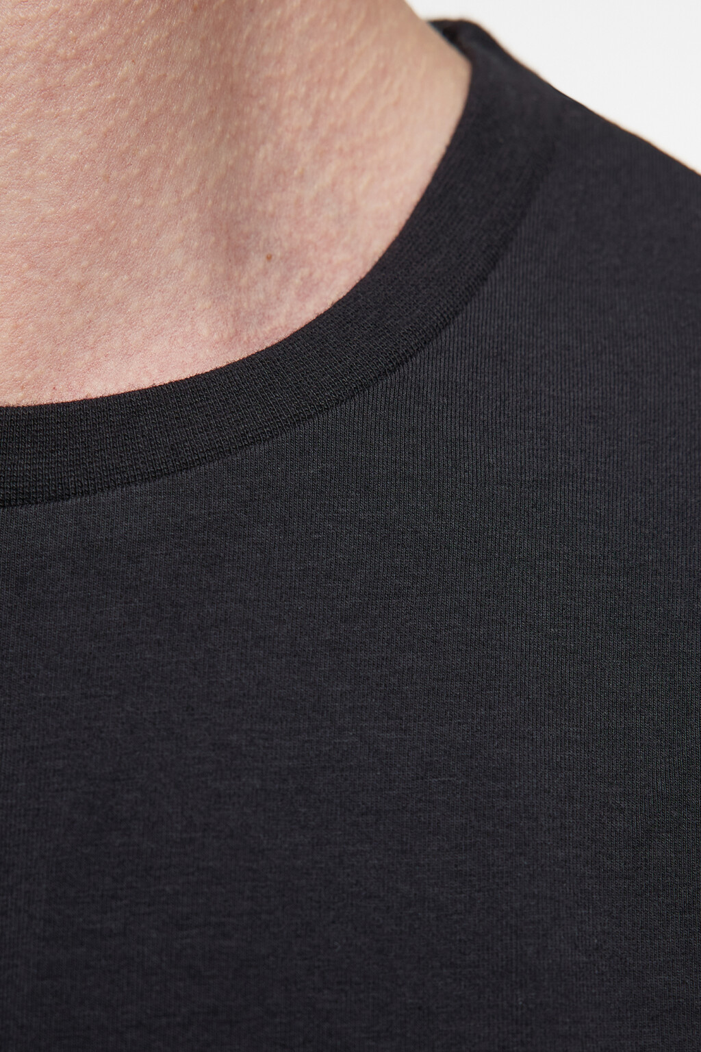 Футболка прямая хлопковая однотонная - цвет черный - 5