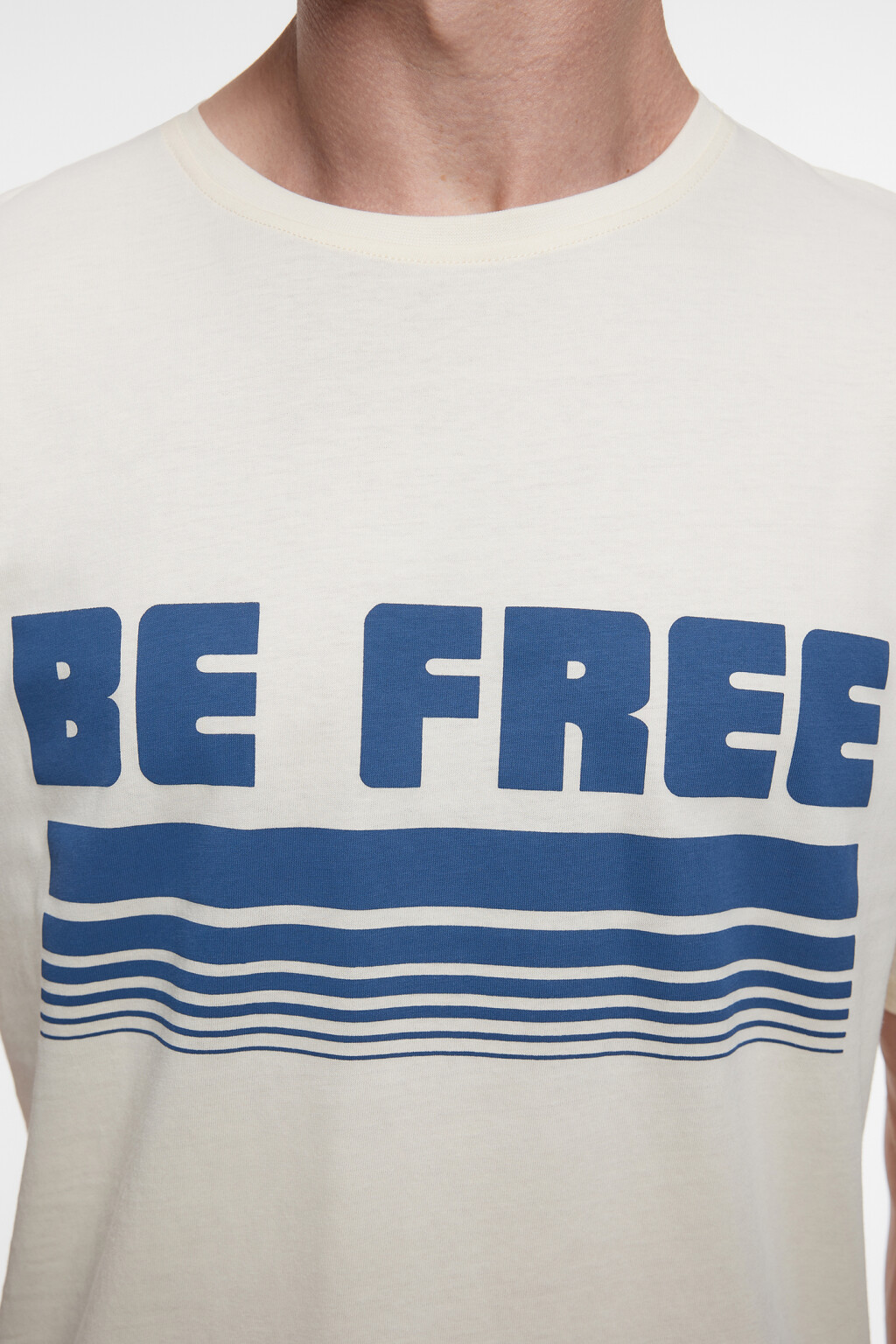 Футболка прямая хлопковая с принтом в стиле ретро - цвет бежевый - 6