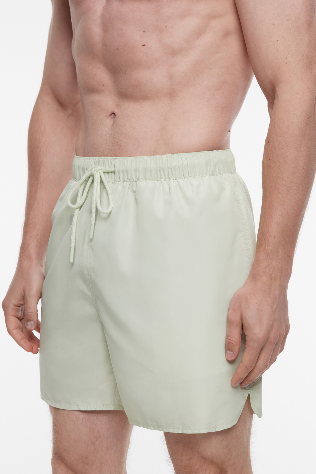 Плавки купальные с поясом-резинкой на завязках - цвет зеленый - 2