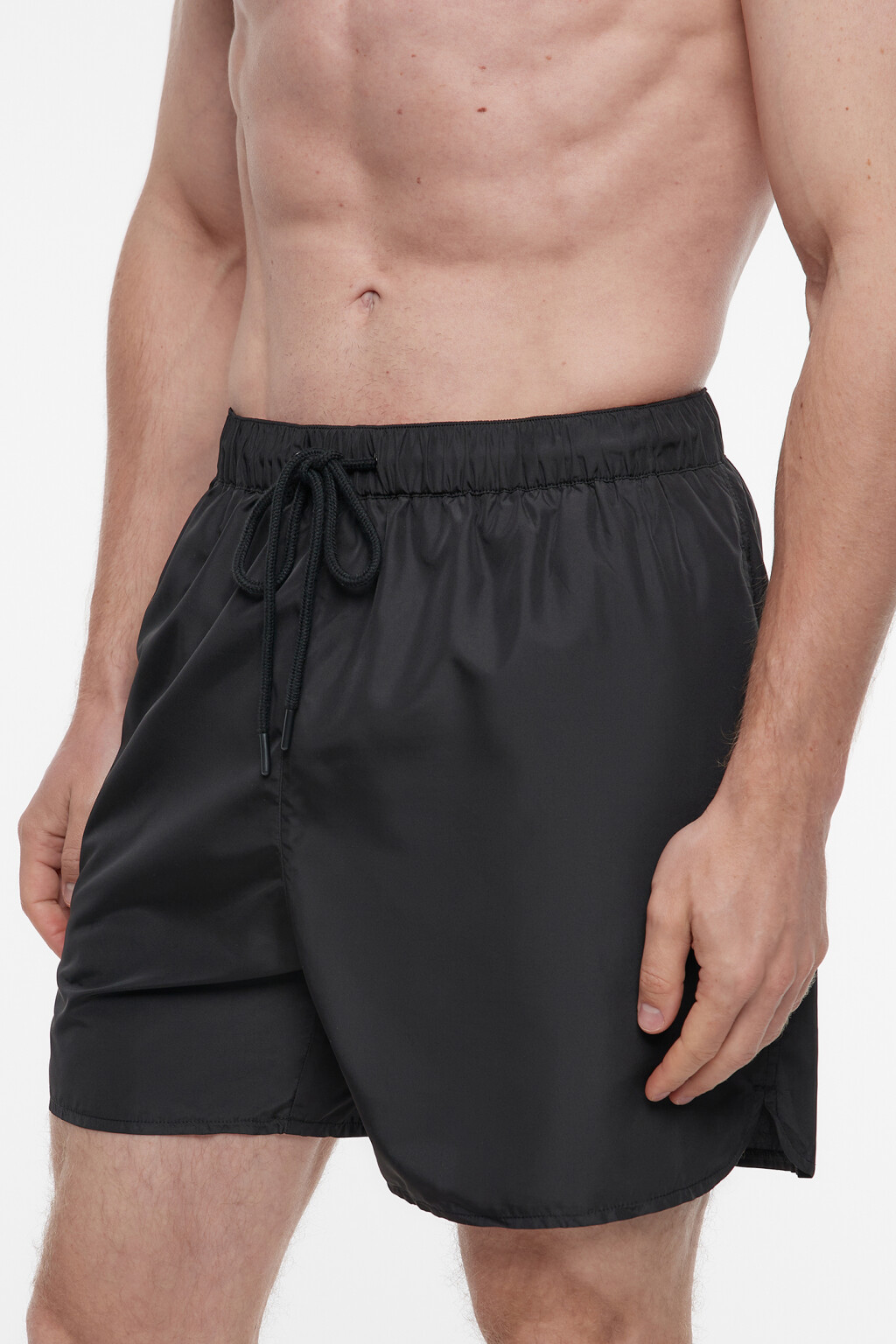 Плавки купальные с поясом-резинкой на завязках - цвет черный - 3