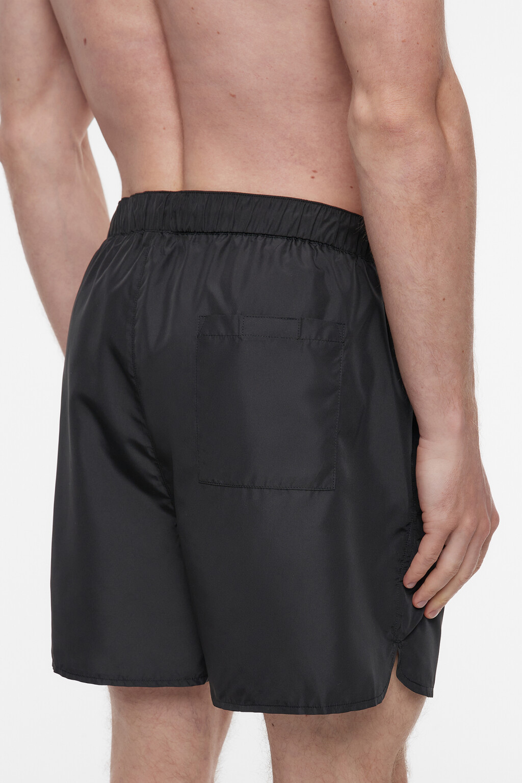 Плавки купальные с поясом-резинкой на завязках - цвет черный - 4