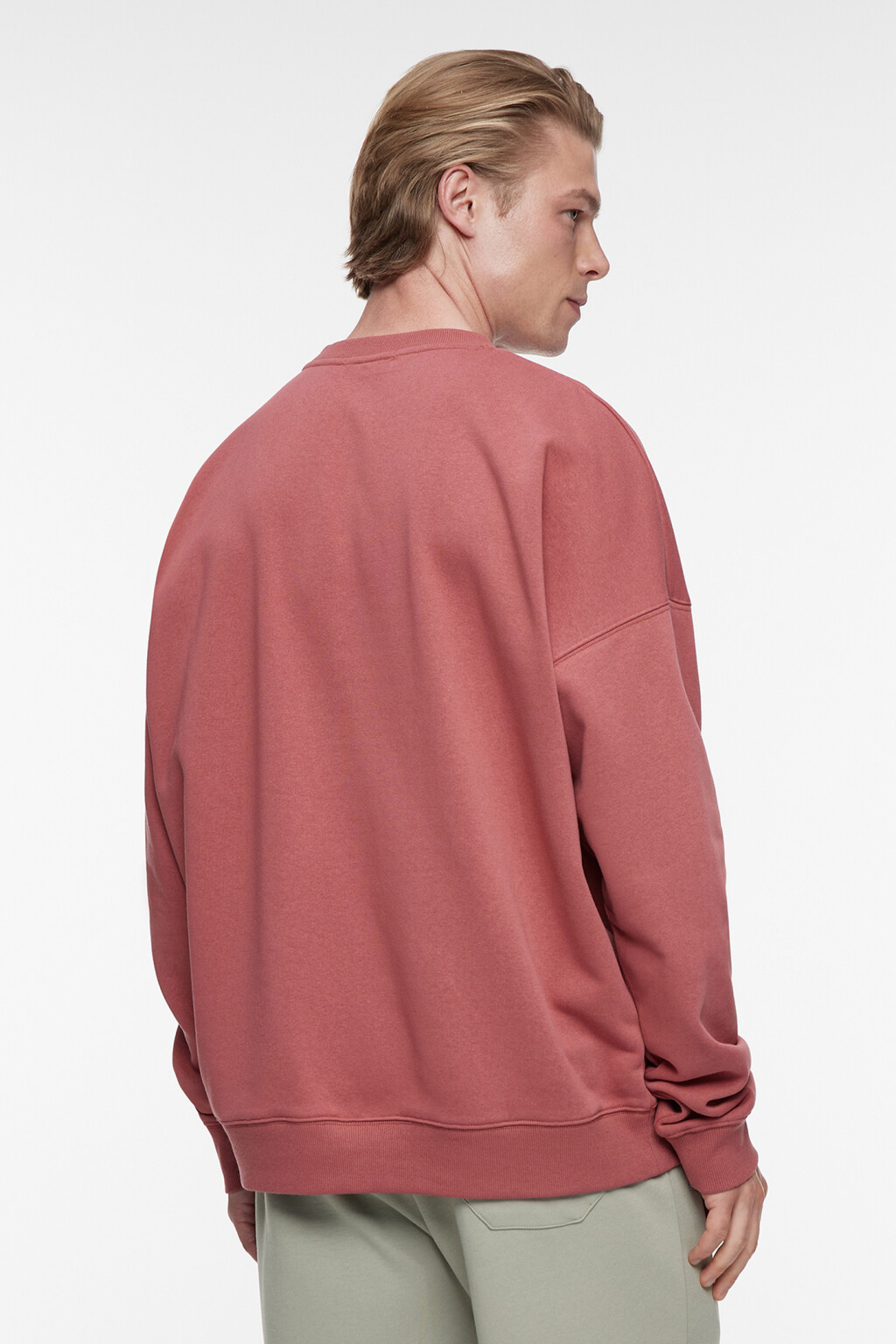 Свитшот oversize базовый из футера без утепления - цвет красный - 4