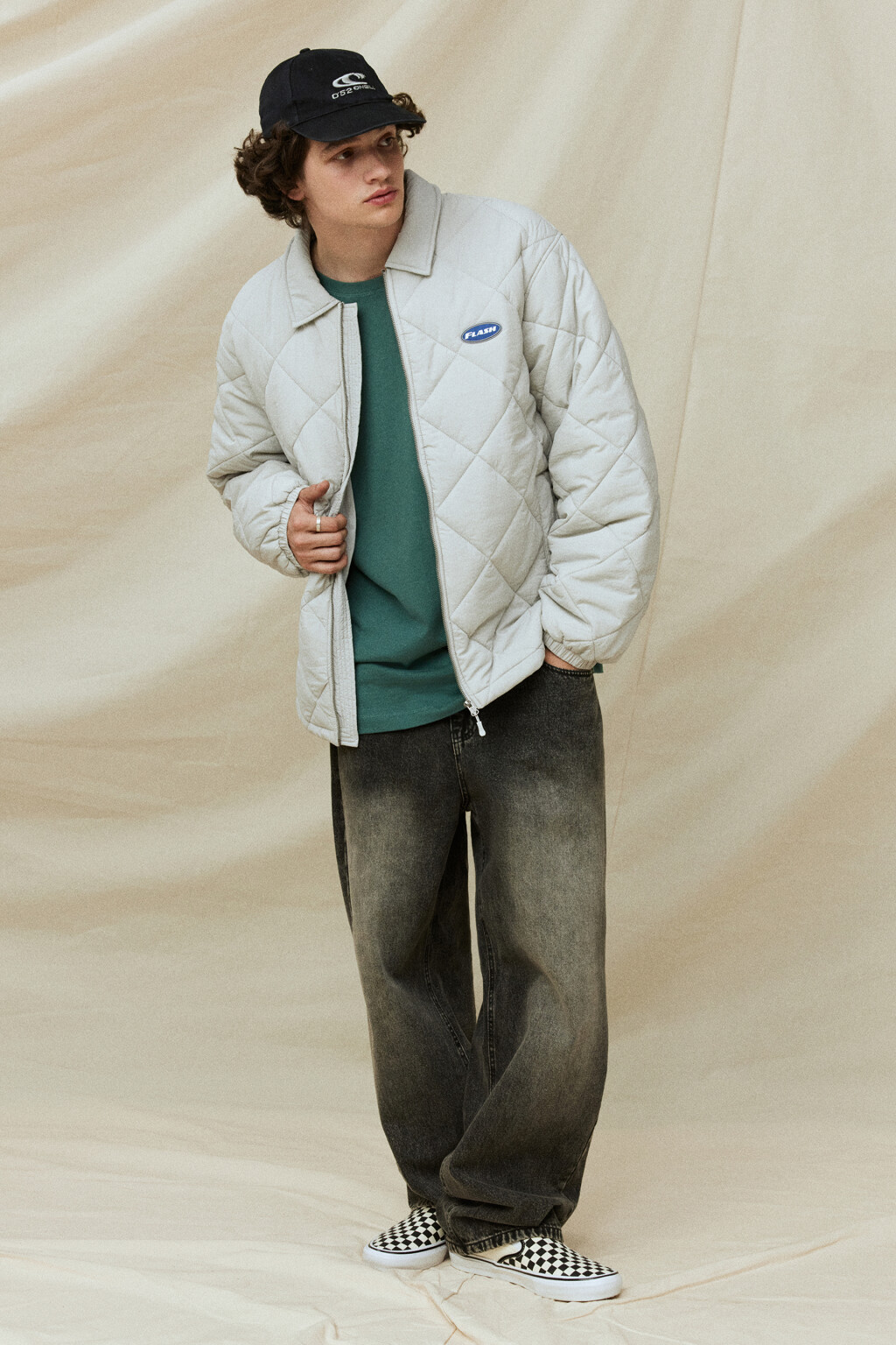 Куртка стеганая утепленная с отложным воротником - цвет серый - 10