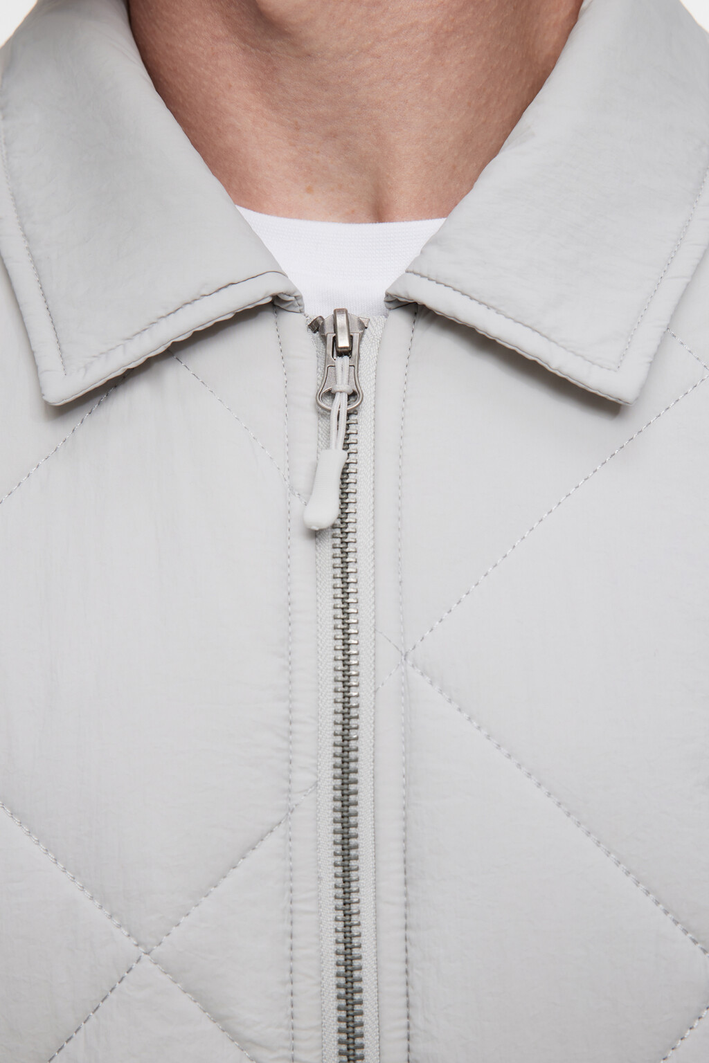 Куртка стеганая утепленная с отложным воротником - цвет серый - 5