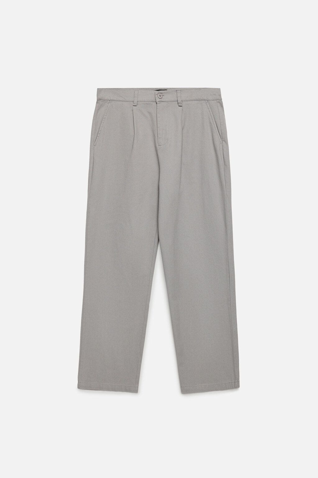 Брюки прямые костюмные из твиловой ткани - цвет серый - 10