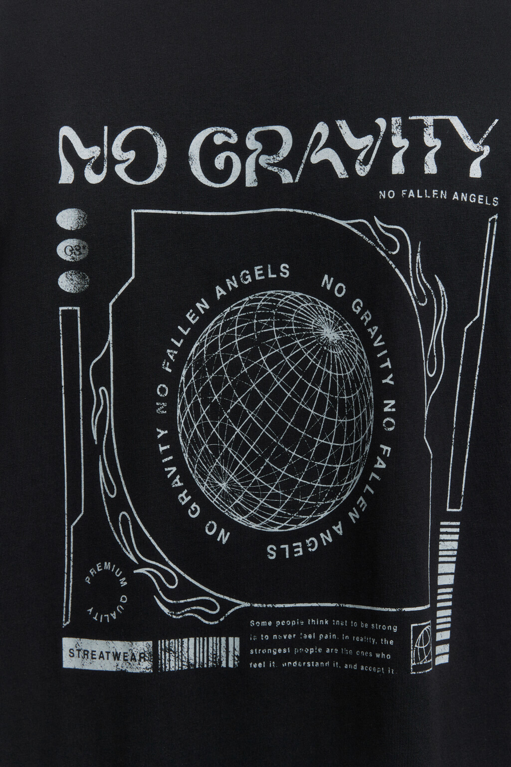 Футболка oversize хлопковая с принтом и надписями - цвет черный - 6