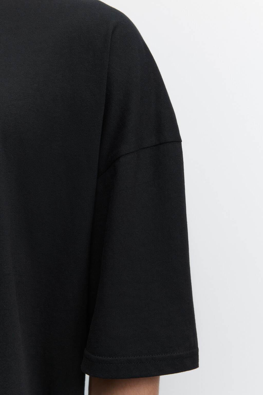 Футболка oversize хлопковая с принтом и надписями - цвет черный - 7