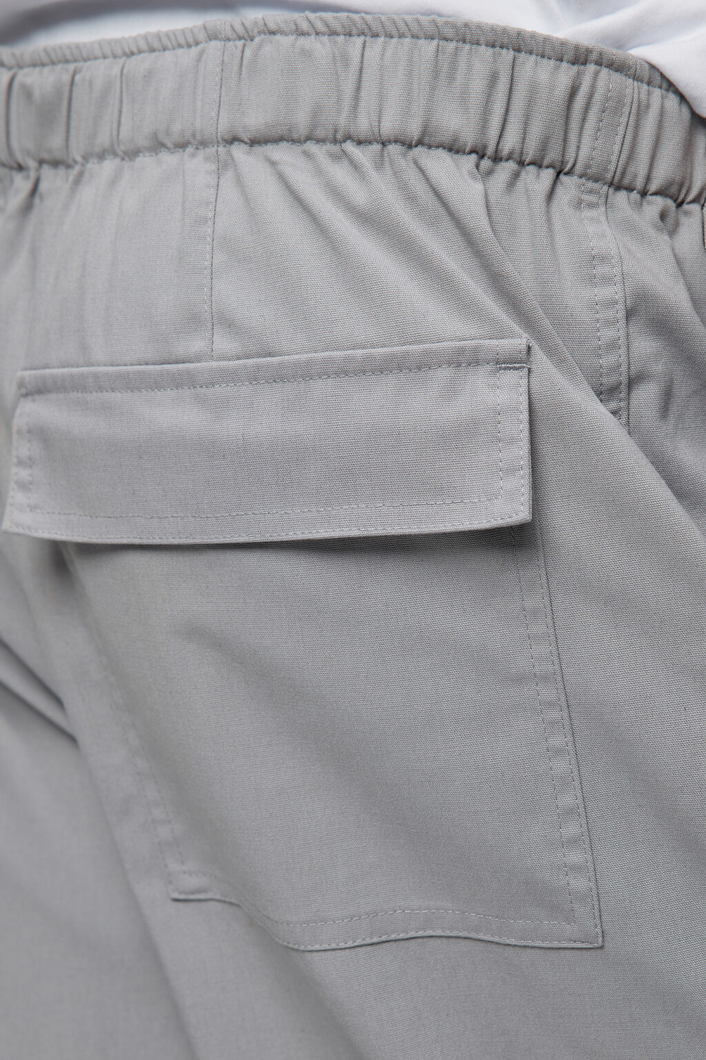 Брюки-парашюты хлопковые свободные с утяжками - цвет серый - 5