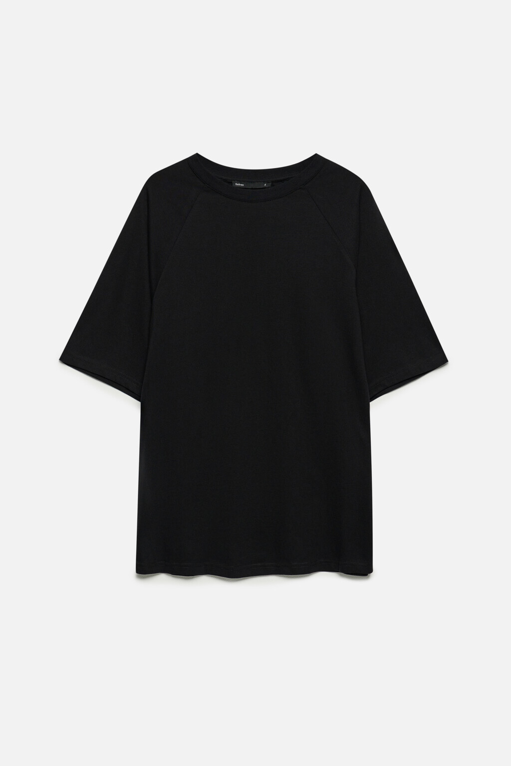 Футболка oversize хлопковая с рукавами реглан - цвет черный - 1