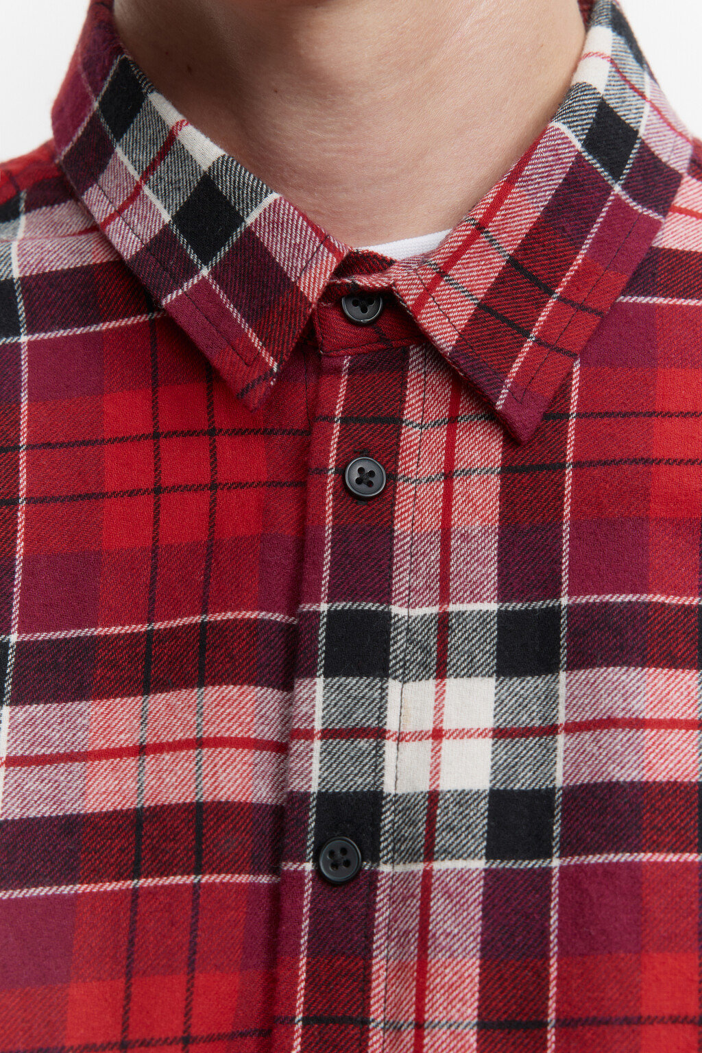 Рубашка oversize хлопковая с принтом в клетку - цвет красный - 6