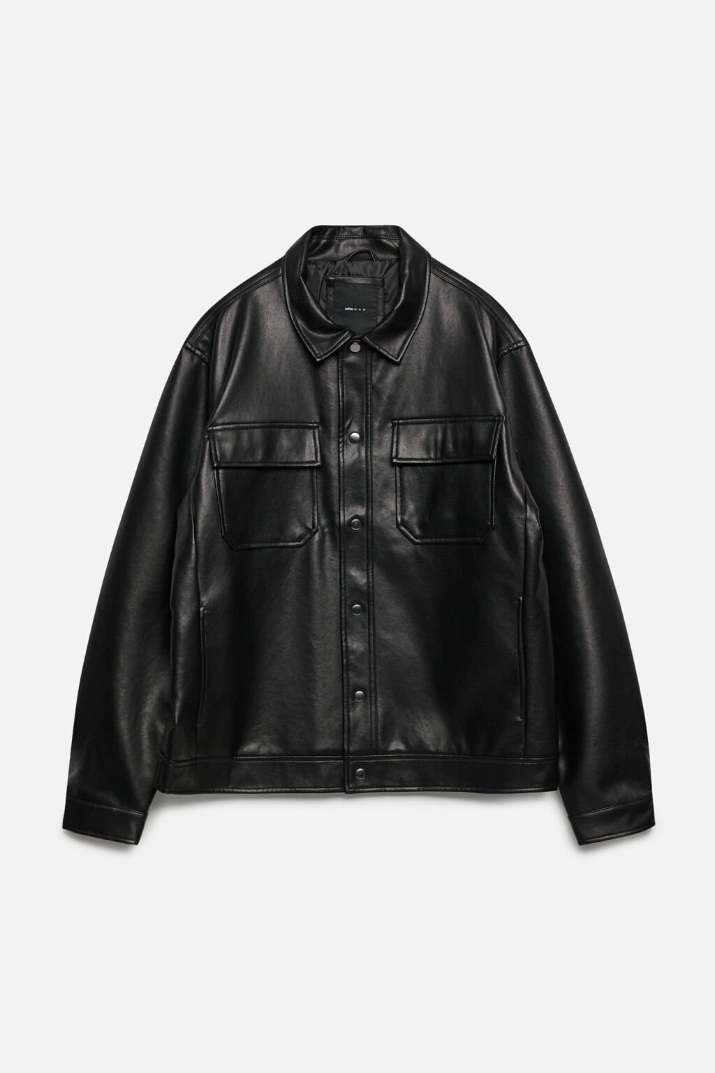 Куртка-рубашка oversize из искусственной кожи - цвет черный - 9