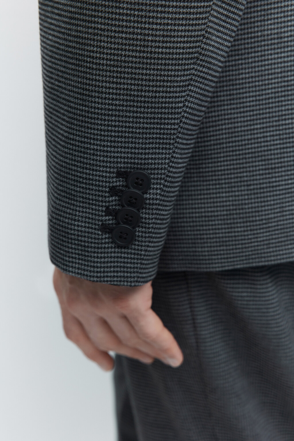 Пиджак прямой однобортный с принтом в клетку - цвет серый - 6