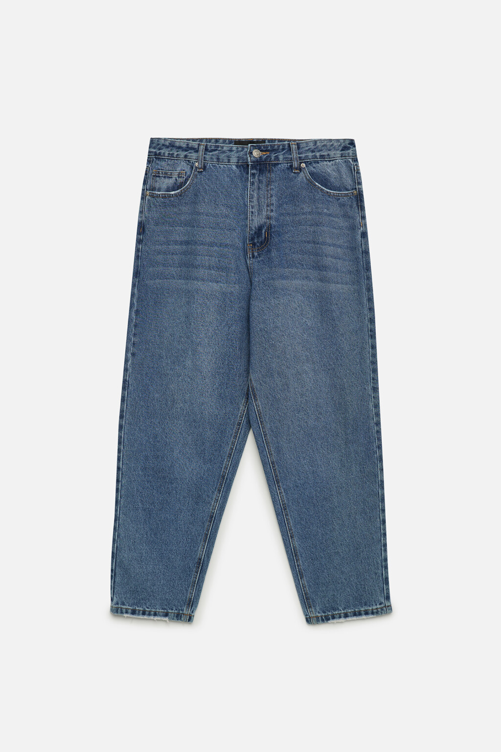 Джинсы-бананы широкие с вареным эффектом - цвет голубой - 7