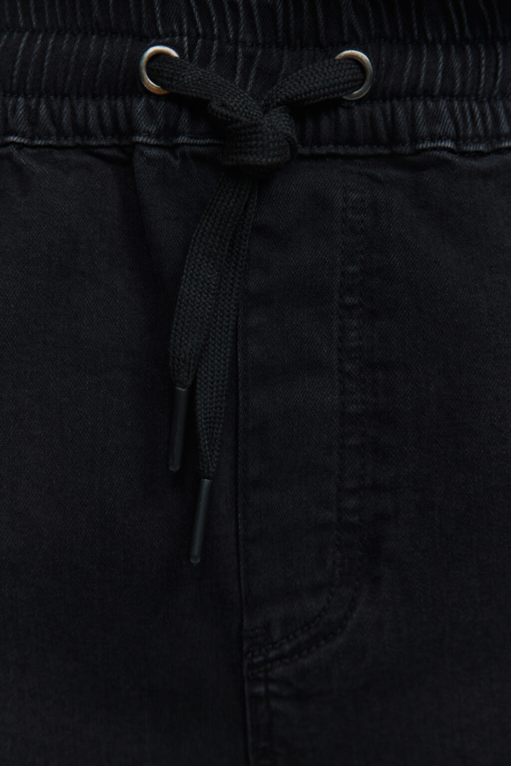 Джинсы-джоггеры вареные с поясом на завязках - цвет черный - 5