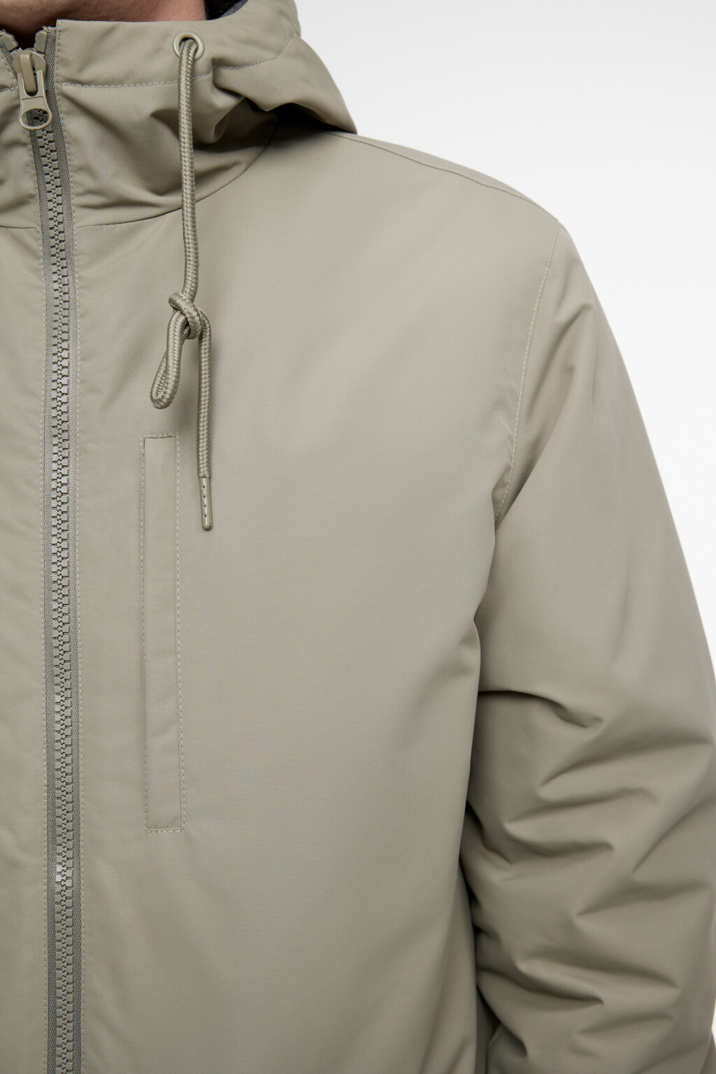 Куртка-парка длинная с начесом и капюшоном - цвет зеленый - 7