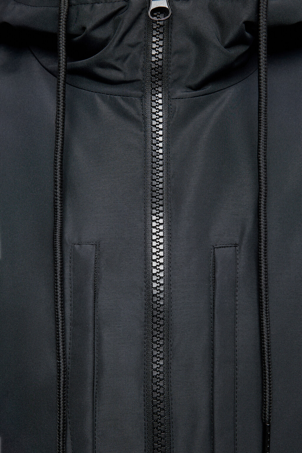 Куртка-парка длинная с начесом и капюшоном - цвет черный - 8